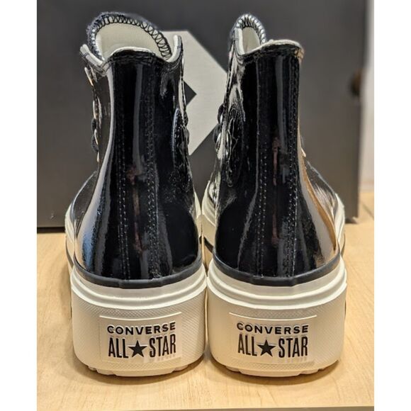 Converse CTAS Lift Double Stack Platform Patent Leather High Top Sneakers NIB - Picture 7 of 14